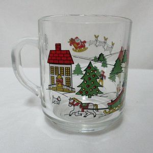 Vintage Luminarc Glass Christmas Mug Cup France